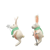 Ghedi Skiing Hares White Set of 2 — SantoLusso®