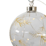 Ghedi Feather Etched Bauble with LED Clear — SantoLusso®