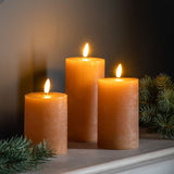 Ghedi LED Candle Rustic Amber Set of 3 — SantoLusso®