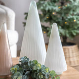 Ghedi Ribbed Tree White Frost Glass Small — SantoLusso®