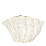 Ghedi Clam Vase Large Reactive White — SantoLusso®