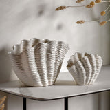 Ghedi Clam Vase Large Reactive White — SantoLusso®