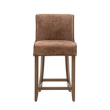 Ghedi Lucetti Bar Stool Brown Leather (2pk) — SantoLusso®