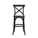 Ghedi Rigard Stool Black with Rattan (2pk) — SantoLusso®