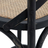 Ghedi Rigard Stool Black with Rattan (2pk) — SantoLusso®