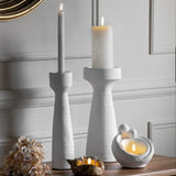 Ghedi Luna Candlestick Small White Set of 2 — SantoLusso®