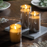 Ghedi LED Candle Grey Votive Set of 3 — SantoLusso®