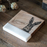 Ghedi Hare Coasters White Marble Set of 4 — SantoLusso®