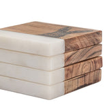 Ghedi Hare Coasters White Marble Set of 4 — SantoLusso®