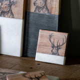 Ghedi Stag Coasters White Marble Set of 4 — SantoLusso®