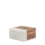Ghedi Stag Coasters White Marble Set of 4 — SantoLusso®