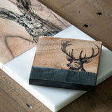 Ghedi Stag Coasters Black Marble Set of 4 — SantoLusso®
