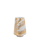 Ghedi Marbled Hurricane Medium Gold White Candle Holder — SantoLusso®