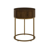 DI Designs Hampton Bedside | Round Wooden | Brown — SantoLusso®