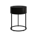 DI Designs Hampton Bedside | Round Wooden | Black — SantoLusso®