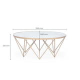 DI Designs Crofton Round Coffee Table | White Marble Glass