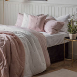 Ghedi Fresca Cotton Stitch Bedspread White Blush — SantoLusso®