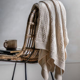 Ghedi Mattia Cotton Cable Throw Cream — SantoLusso®