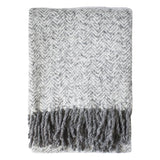Ghedi Nalle Herringbone Faux Mohair Throw Grey — SantoLusso®