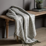 Ghedi Nalle Herringbone Faux Mohair Throw Olive — SantoLusso®