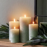 Ghedi Pillar Candle Rustic Sage 2 Pack Small — SantoLusso®
