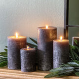 Ghedi Pillar Candle Rustic Slate 2 Pack Large — SantoLusso®