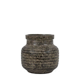 Ghedi Sgraffito Vase Wide Black — SantoLusso®