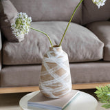 Ghedi Tarka Vase Large Reactive BrownWhite — SantoLusso®