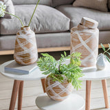 Ghedi Tarka Vase Small Reactive BrownWhite — SantoLusso®