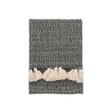 Ghedi Woven Throw with Tassels Black — SantoLusso®