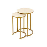DI Designs Hampton Nest Table | Ivory Shagreen | 2 piece — SantoLusso®