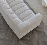 Aluxo Astoria 3 Seater Sofa In Oatmeal Boucle Fabric - SantoLusso