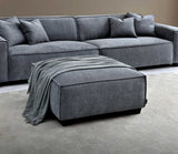 Aluxo Dakota 4 Seater With Chaise In Charcoal Boucle - SantoLusso