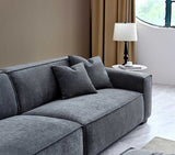 Aluxo Dakota 4 Seater With Chaise In Charcoal Boucle - SantoLusso