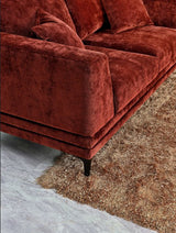 Aluxo Lenox 2 Seater Sofa In Rust Velvet - SantoLusso