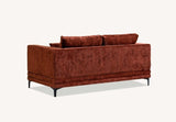 Aluxo Lenox 2 Seater Sofa In Rust Velvet - SantoLusso