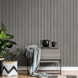 Aluxo Wood Veneer Acoustic Slatted Wall Panels - Ash Grey, Pack of 4 - SantoLusso