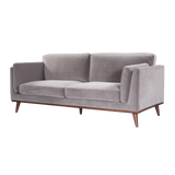 Twenty10 Mickey 3 Seat Sofa in Stone Grey Velvet — SantoLusso®