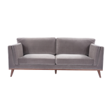 Twenty10 Mickey 3 Seat Sofa in Stone Grey Velvet — SantoLusso®