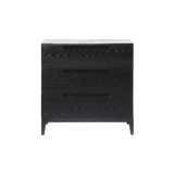 Twenty10 Orchid Marble 3 Drawer Chest in Wenge (Black Stained Oak) — SantoLusso®