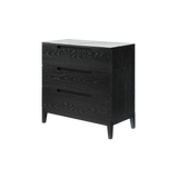 Twenty10 Orchid Marble 3 Drawer Chest in Wenge (Black Stained Oak) — SantoLusso®