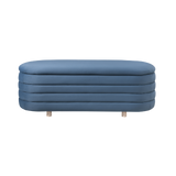 Twenty10 Ripple Ottoman in Blue Velvet — SantoLusso®