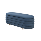 Twenty10 Ripple Ottoman in Blue Velvet — SantoLusso®