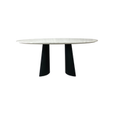 Twenty10 Rosemary Oval Dining Table in Black & White Marble — SantoLusso®