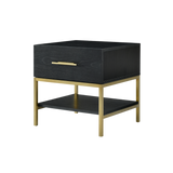 Twenty10 Tulip Single Drawer Bedside in Wenge (Black Stained Oak) — SantoLusso®