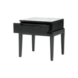 Twenty10 Orchid Marble Bedside Single Drawer in Wenge (Black Stained Oak) - SantoLusso