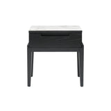 Twenty10 Orchid Marble Bedside Single Drawer in Wenge (Black Stained Oak) - SantoLusso