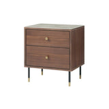 Twenty10 Willow Bedside Double Drawer in Walnut - SantoLusso