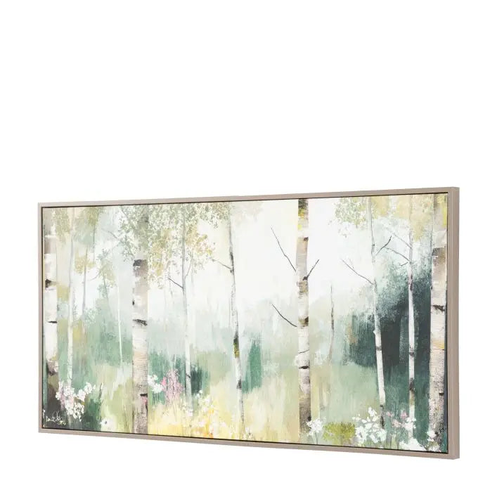 Ghedi Birch and Bloom Framed Canvas — SantoLusso®