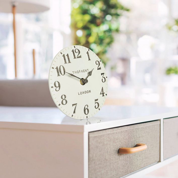 Ghedi Arabica Mantel Clock Limestone — SantoLusso®